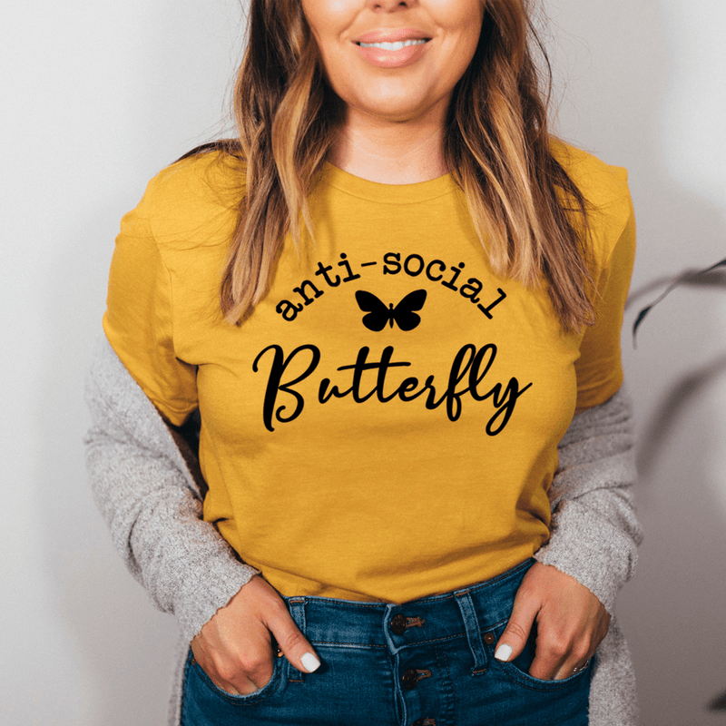 Anti Social Butterfly Tee Gold / S Peachy Sunday T-Shirt