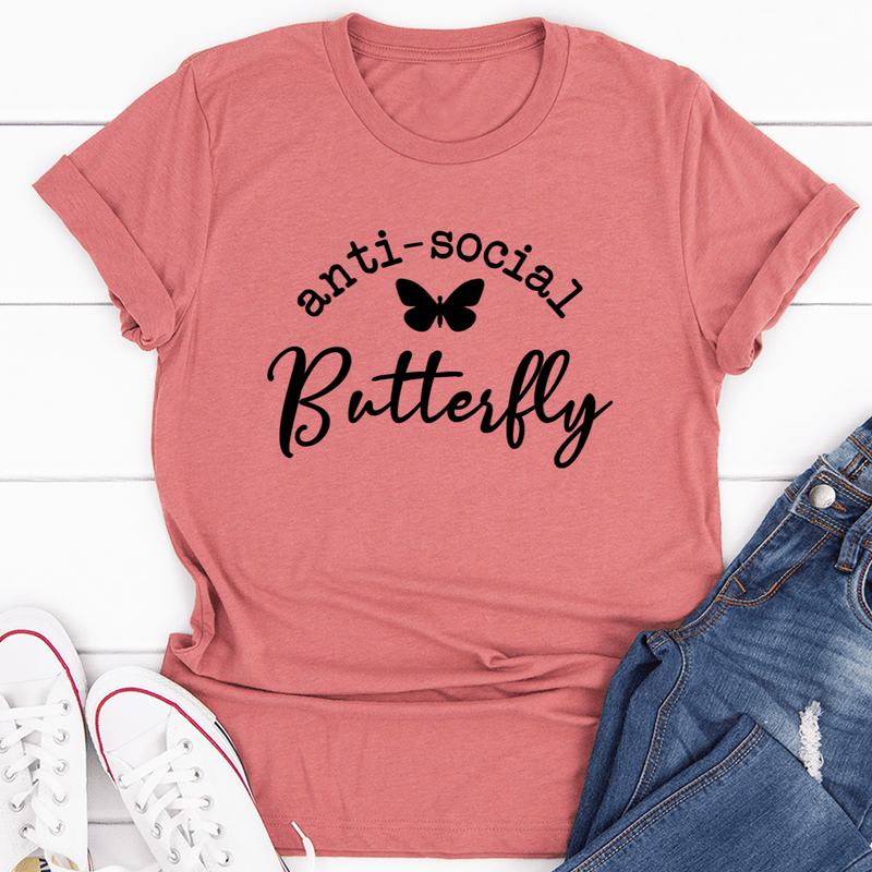 Anti Social Butterfly Tee Mauve / S Peachy Sunday T-Shirt
