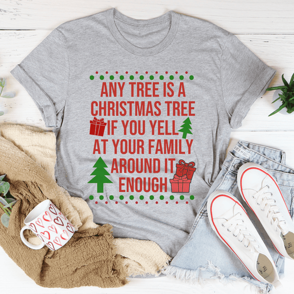 Any Tree Is A Christmas Tree Tee Athletic Heather / S Peachy Sunday T-Shirt
