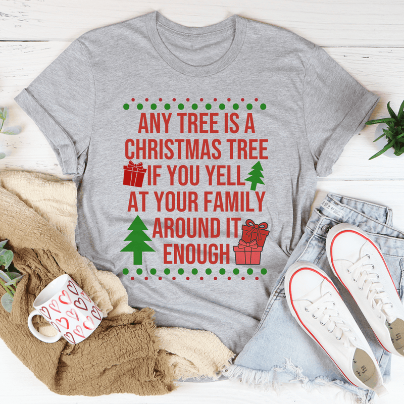 Any Tree Is A Christmas Tree Tee Athletic Heather / S Peachy Sunday T-Shirt