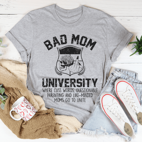 Bad Mom University Mom Tee Athletic Heather / S Peachy Sunday T-Shirt