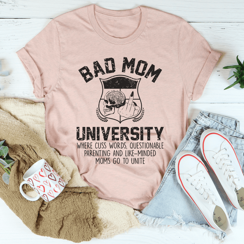 Bad Mom University Mom Tee Heather Prism Peach / S Peachy Sunday T-Shirt