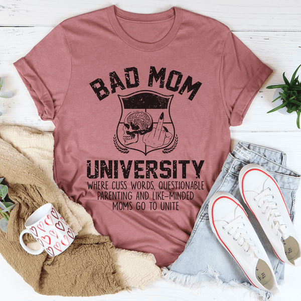 Bad Mom University Mom Tee Mauve / S Peachy Sunday T-Shirt