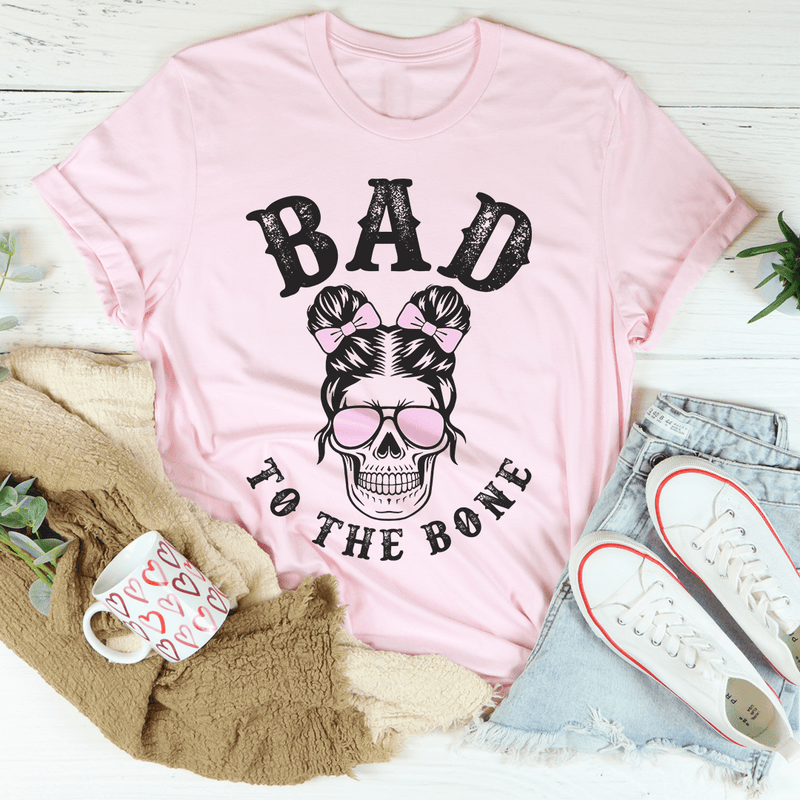 Bad To The Bone Cute Skull Tee Pink / S Peachy Sunday T-Shirt