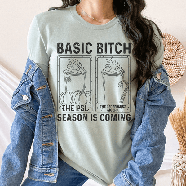 Basic B Season Is Coming Tee Heather Prism Dusty Blue / S Peachy Sunday T-Shirt