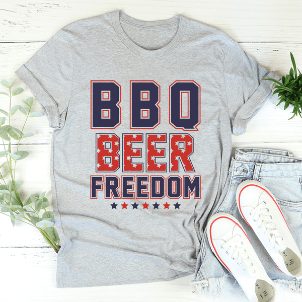BBQ Beer Freedom Tee Athletic Heather / S Peachy Sunday T-Shirt