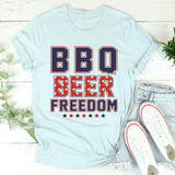 BBQ Beer Freedom Tee Heather Prism Ice Blue / S Peachy Sunday T-Shirt