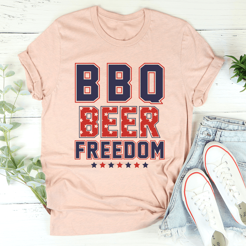 BBQ Beer Freedom Tee Heather Prism Peach / S Peachy Sunday T-Shirt