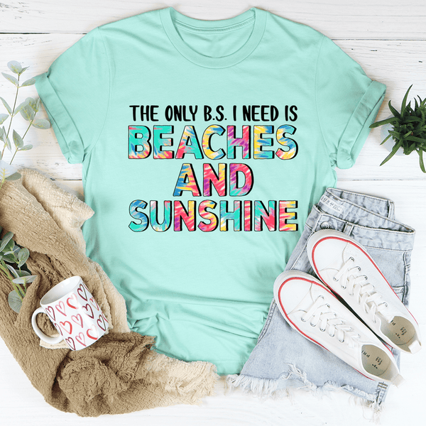 Beaches And Sunshine Tee Heather Mint / S Peachy Sunday T-Shirt