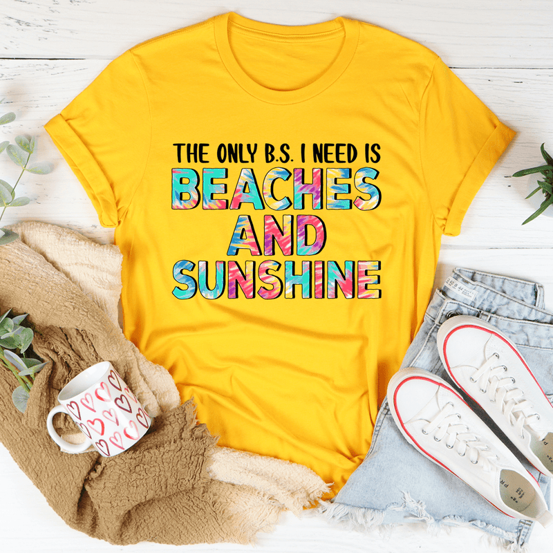 Beaches And Sunshine Tee Mustard / S Peachy Sunday T-Shirt