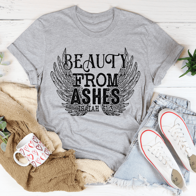 Beauty From Ashes Isaiah 61:3 Tee Athletic Heather / S Peachy Sunday T-Shirt