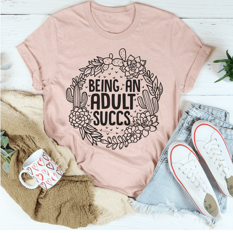Being An Adult Succs Tee Heather Prism Peach / S Peachy Sunday T-Shirt