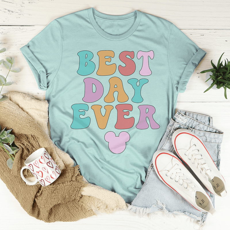 Best Day Ever Tee Heather Prism Dusty Blue / S Peachy Sunday T-Shirt