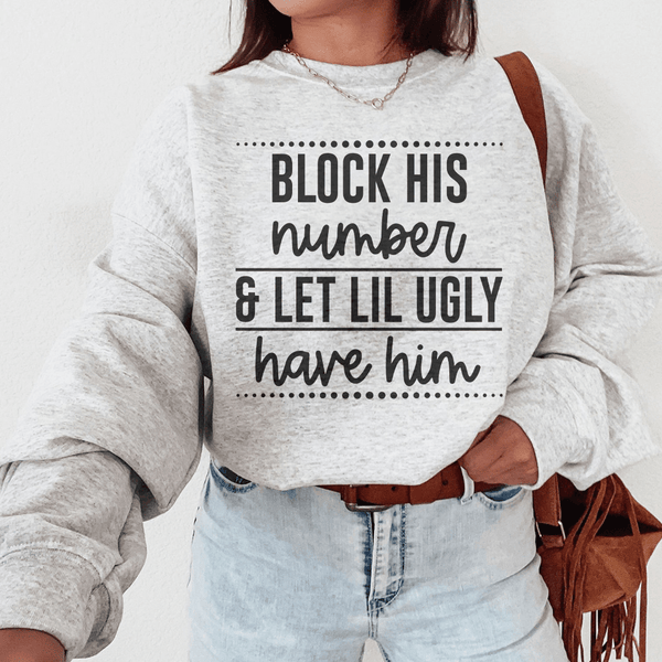 Block His Number Sweatshirt Sport Grey / S Peachy Sunday T-Shirt