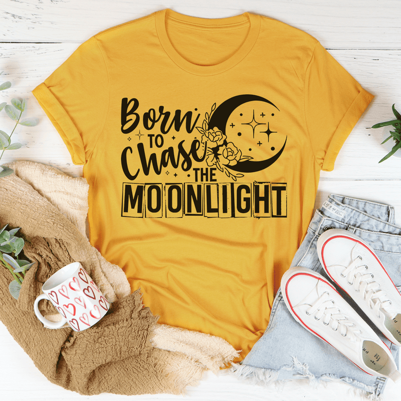 Born To Chase The Moonlight Tee Mustard / S Peachy Sunday T-Shirt