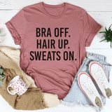 Bra Off Hair Up Sweats On Tee Mauve / S Peachy Sunday T-Shirt