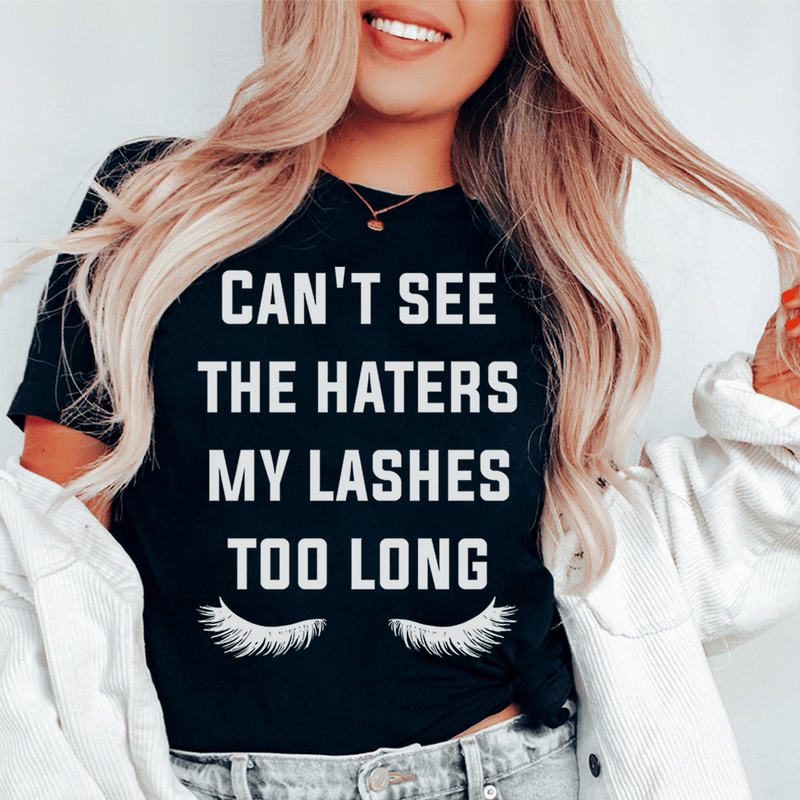 Can't See The Haters My Lashes Too Long Tee Black Heather / S Peachy Sunday T-Shirt