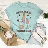 Champagne Problems Tee Heather Prism Dusty Blue / S Peachy Sunday T-Shirt