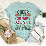 Cheer Up It's Christmas Tee Heather Prism Dusty Blue / S Peachy Sunday T-Shirt