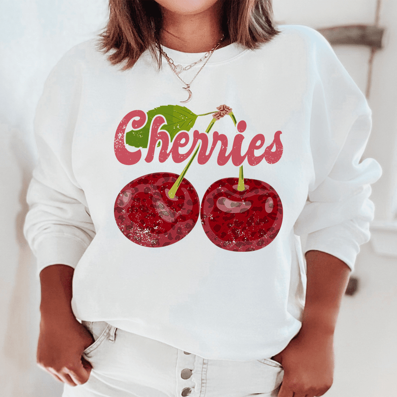 Cherries Sweatshirt White / S Peachy Sunday T-Shirt