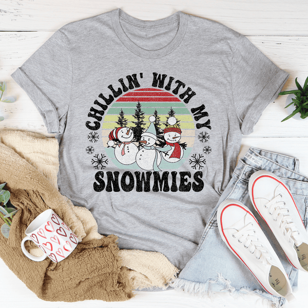 Chillin' With My Snowmies Tee Athletic Heather / S Peachy Sunday T-Shirt