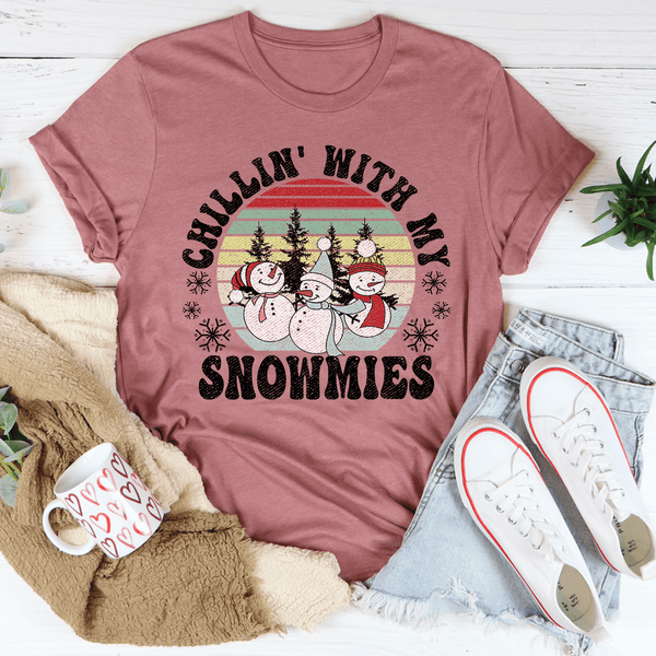 Chillin' With My Snowmies Tee Mauve / S Peachy Sunday T-Shirt