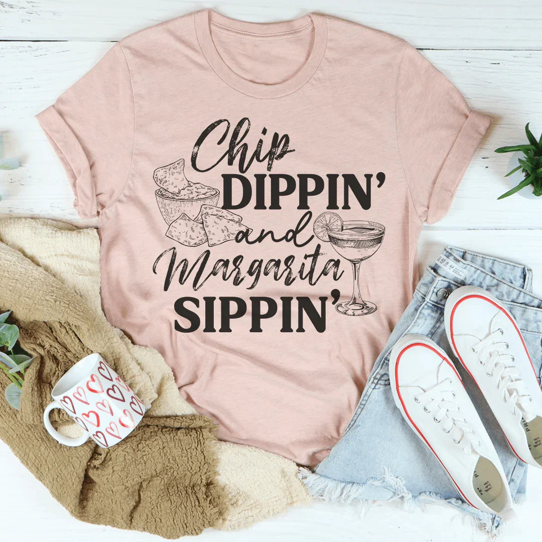 Chip Dippin' And Margarita Sippin' Tee Peachy Sunday T-Shirt