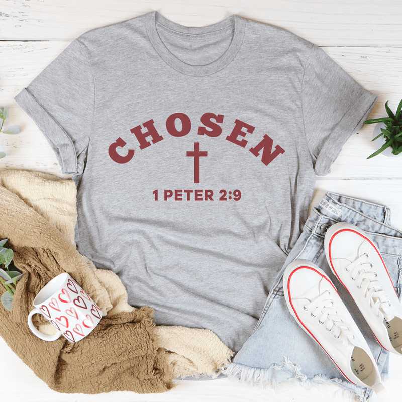 Chosen 1 Peter 2:9 Tee Athletic Heather / S Peachy Sunday T-Shirt