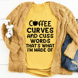 Coffee Curves & Cuss Words Tee Mustard / S Peachy Sunday T-Shirt