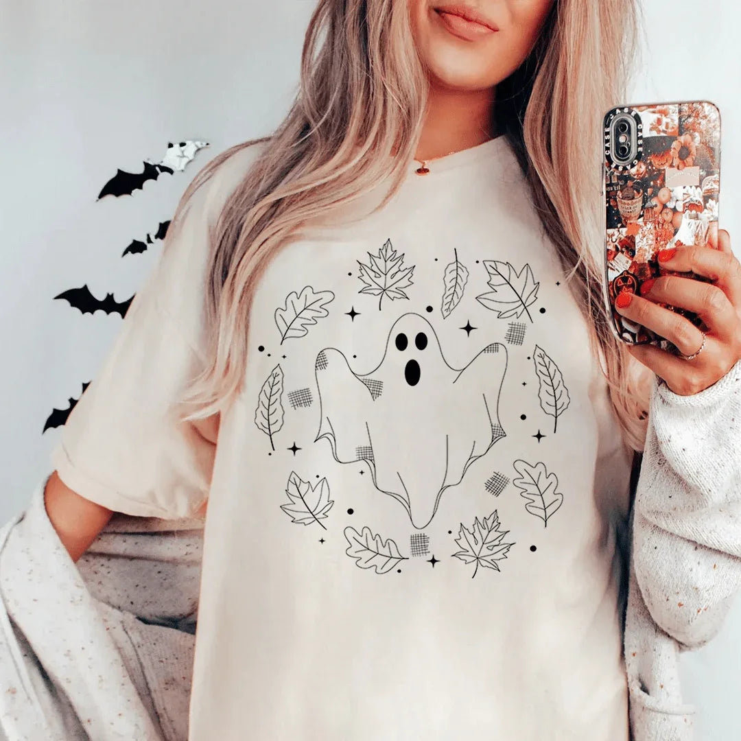 Cute Fall Ghost Peachy Sunday T-Shirt