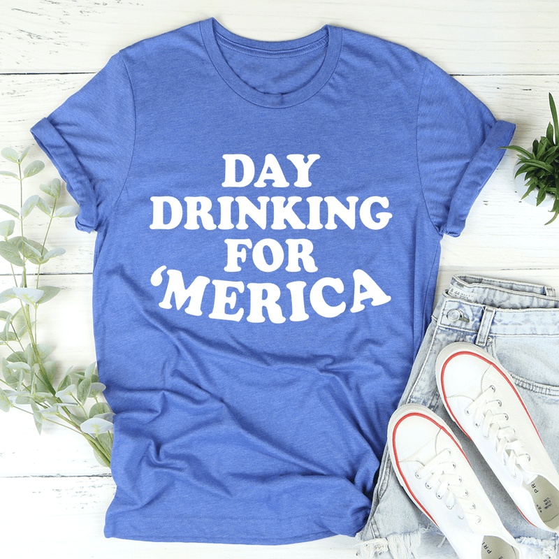 Day Drinking For Merica Tee Heather True Royal / S Peachy Sunday T-Shirt