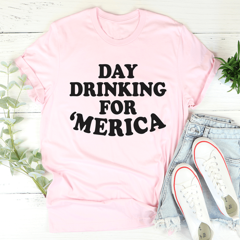 Day Drinking For Merica Tee Pink / S Peachy Sunday T-Shirt