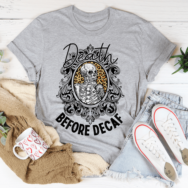 Death Before Decaf Tee Athletic Heather / S Peachy Sunday T-Shirt