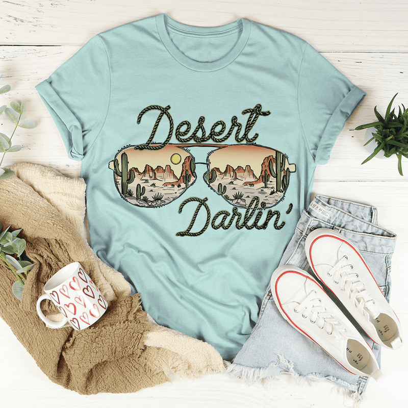 Desert Darlin' Sunglasses Tee Heather Prism Dusty Blue / S Peachy Sunday T-Shirt