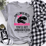 Don't Mess With Mamasaurus Tee Athletic Heather / S Peachy Sunday T-Shirt
