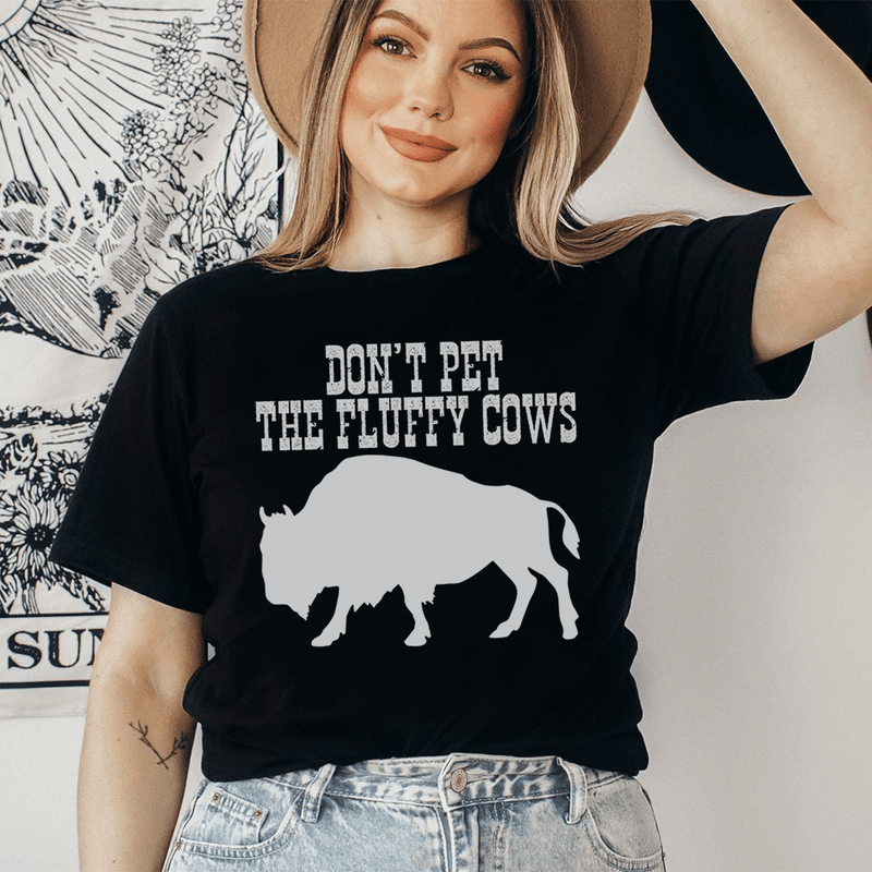 Don't Pet The Fluffy Cows Tee Black Heather / S Peachy Sunday T-Shirt