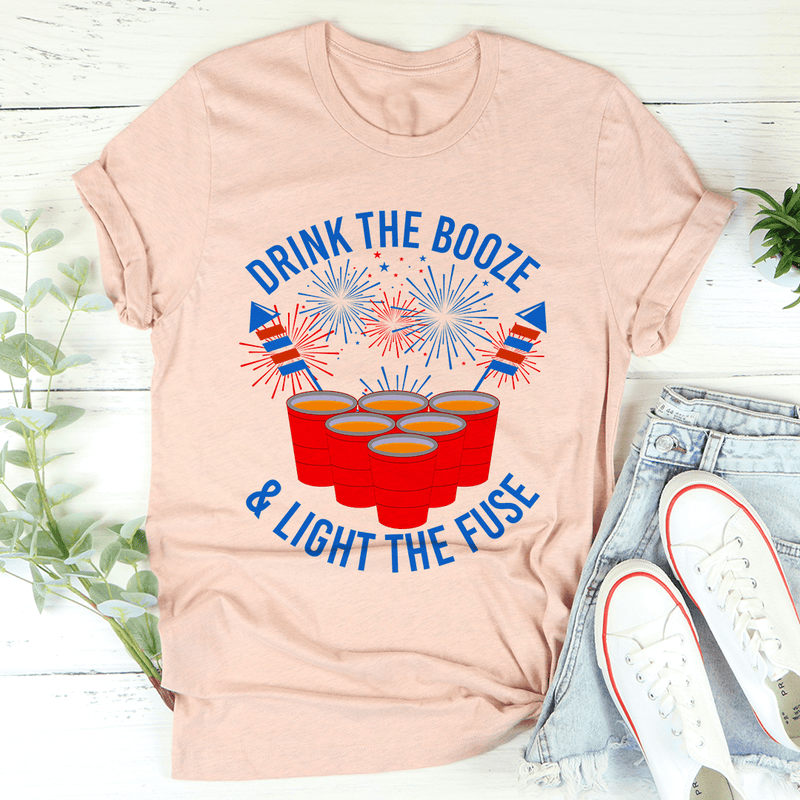 Drink The Booze & Light The Fuse Tee Heather Prism Peach / S Peachy Sunday T-Shirt
