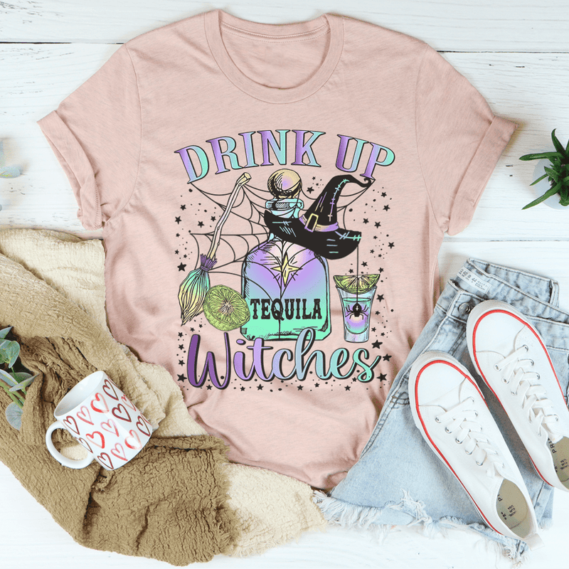 Drink Up Witches Tequila Tee Peachy Sunday T-Shirt