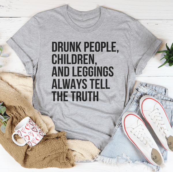 Drunk People Children And Leggings Tee Athletic Heather / S Peachy Sunday T-Shirt