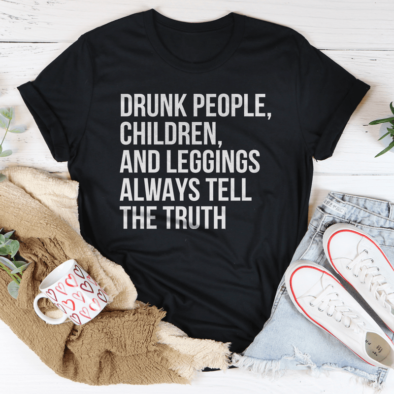 Drunk People Children And Leggings Tee Black Heather / S Peachy Sunday T-Shirt