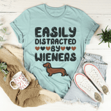 Easily Distracted By Wieners Tee Heather Prism Dusty Blue / S Peachy Sunday T-Shirt