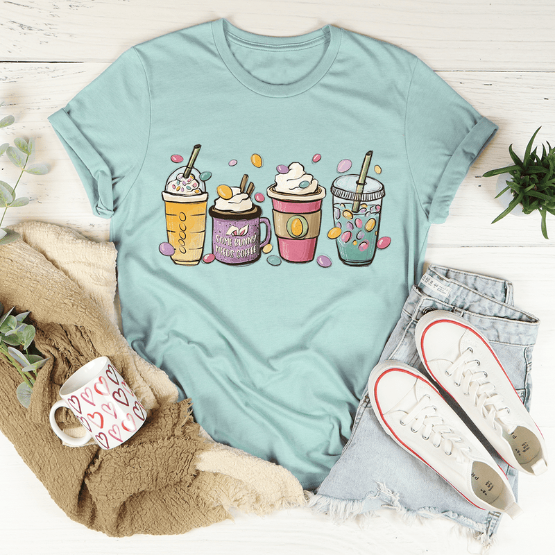 Easter Bunny Coffee Tee Heather Prism Dusty Blue / S Peachy Sunday T-Shirt