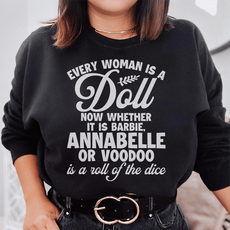Every Woman Is A Doll Sweatshirt Black / S Peachy Sunday T-Shirt