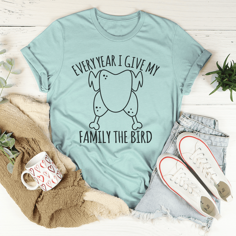 Every Year I Give My Family The Dinner Tee Heather Prism Dusty Blue / S Peachy Sunday T-Shirt