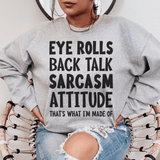 Eye Rolls Back Talk Sarcasm Attitude Sweatshirt Sport Grey / S Peachy Sunday T-Shirt
