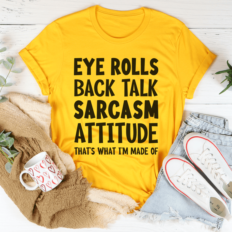 Eye Rolls Back Talk Sarcasm Attitude Tee Mustard / S Peachy Sunday T-Shirt