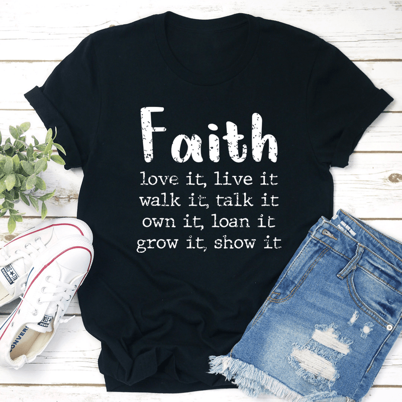 Faith Love It Live It Tee Black Heather / S Peachy Sunday T-Shirt