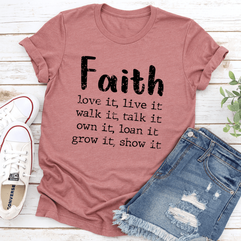 Faith Love It Live It Tee Mauve / S Peachy Sunday T-Shirt