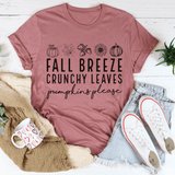 Fall Breeze Crunchy Leaves Pumpkins Please Tee Mauve / S Peachy Sunday T-Shirt
