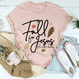 Fall For Jesus He Never Leaves Tee Heather Prism Peach / S Peachy Sunday T-Shirt
